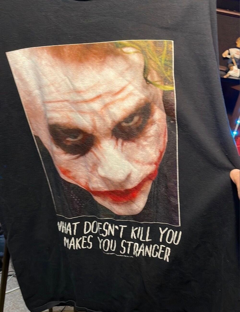 DC Comics The Dark Knight Joker T-Shirt Heath Ledger Mens 3XL Black Cotton